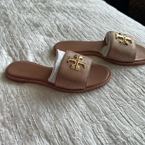 Tory Burch Everly slide Rose Gold Studded Slides sz 9.5 - Picture 8 of 10